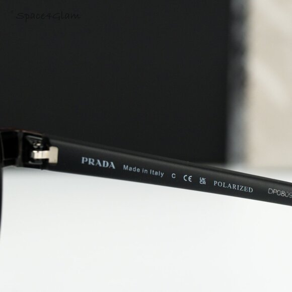 Prada Linea Rossa Men Sunglasses Black Polarized Grey Pilot PS54TS 1AB5Z1 NEW - Picture 6 of 9